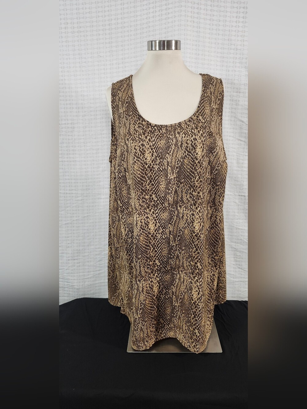 Jessica London Brown Snake Print Sleeveless Tunic
